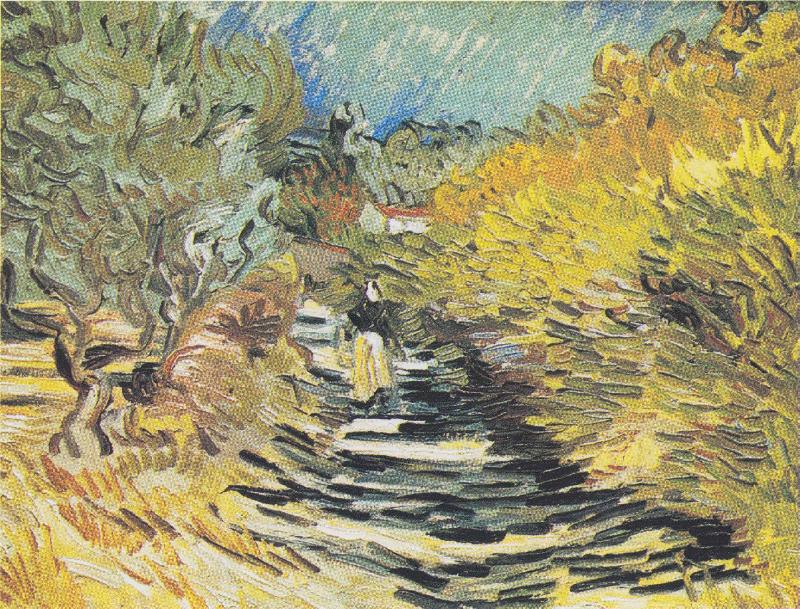 Vincent Van Gogh A Road at Saint Remy with Female Figure oil painting image